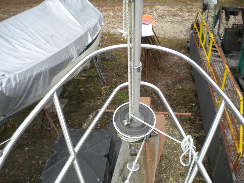 Slide: The Image of Bow view of a 1980 Sabre 34 MK II yacht. - 31