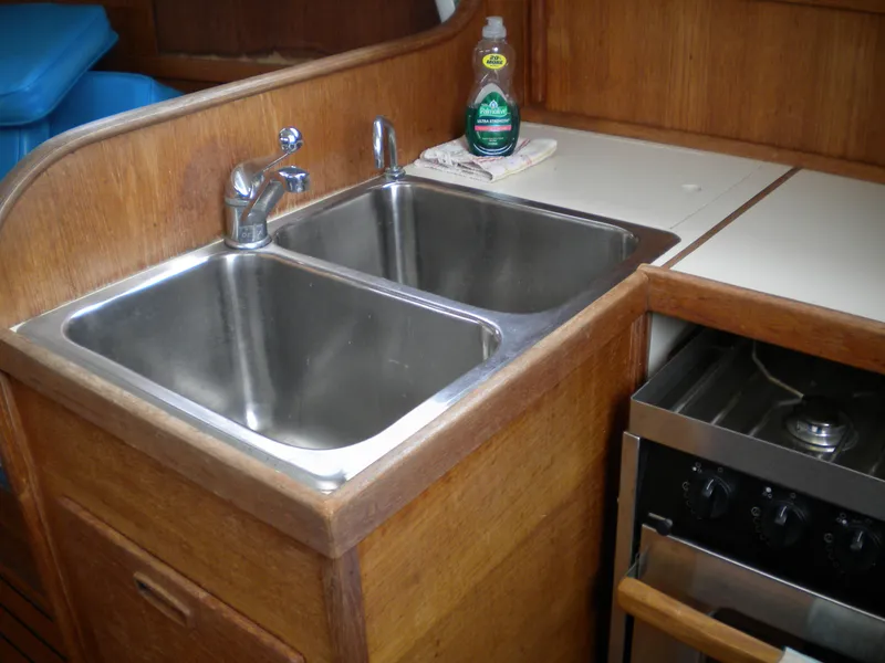 Slide: The Image of Galley area of a 1980 Sabre 34 MK II yacht. - 42