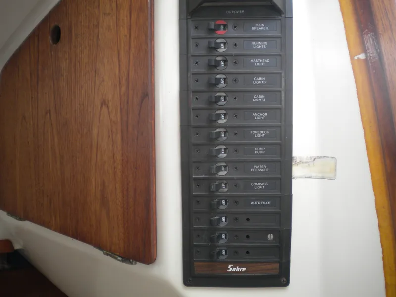 Slide: The Image of Electrical control panel on Sabre 34 MK II, 1980 model. - 46