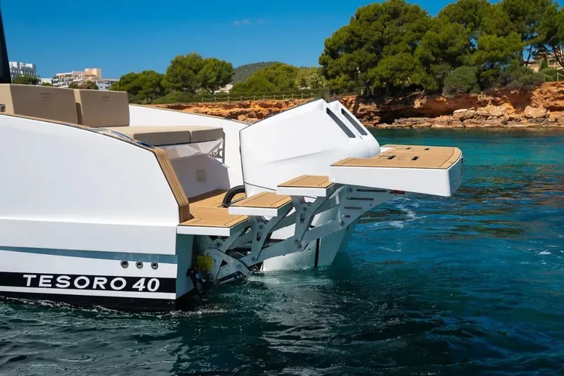 Slide: The Image of Tesoro 40 yacht 2026 with foldable swim platform. - 9