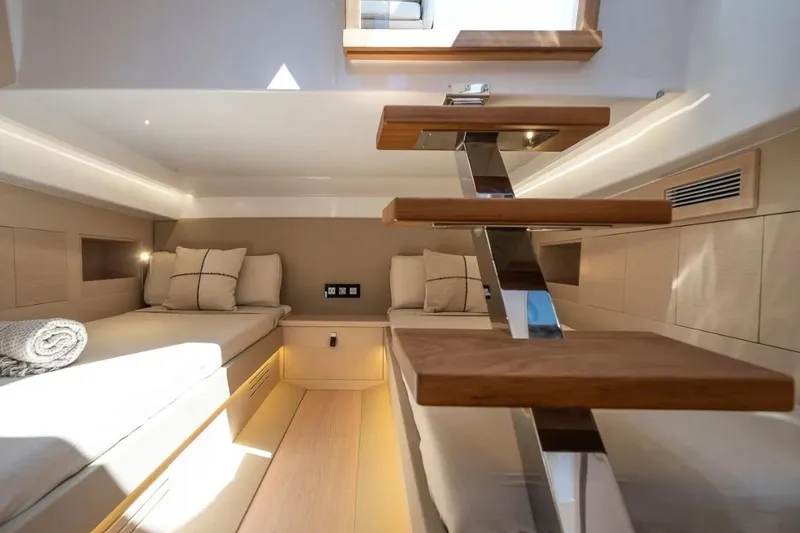 Slide: The Image of Luxurious interior of Tesoro 40 yacht, year 2026. - 21
