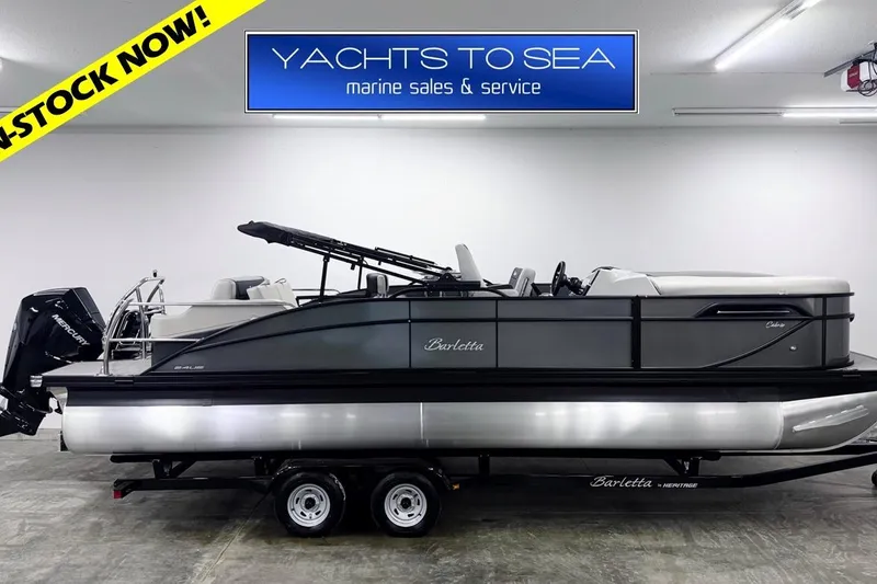 The Image of 2026 Barletta Cabrio 24UE pontoon boat in showroom, available at Yachts to Sea. - 0