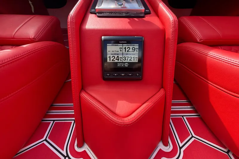 Slide: The Image of Red interior of 2020 HellKats 30 with Garmin GPS display. - 33