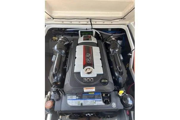 Slide: The Image of 2023 Crownline Eclipse E255 engine compartment showcasing powerful 6.2L engine. - 11