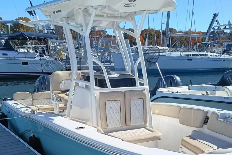 Slide: The Image of 2021 Sea Fox 228 Commander boat docked in marina. - 3