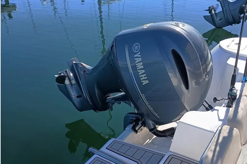Slide: The Image of Yamaha outboard motor on a 2021 Sea Fox 228 Commander boat. - 6