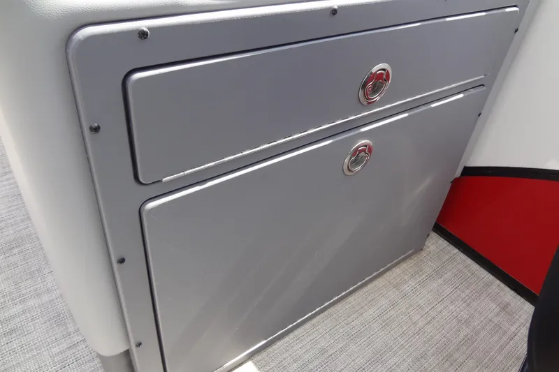Slide: The Image of Silver storage compartment on 2022 Berkshire 25RFX STS 3.0 boat interior. - 38