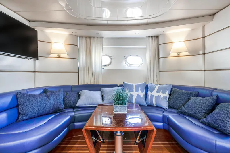Slide: The Image of Luxurious interior of a 1998 Baia Sports Cruiser yacht. - 19