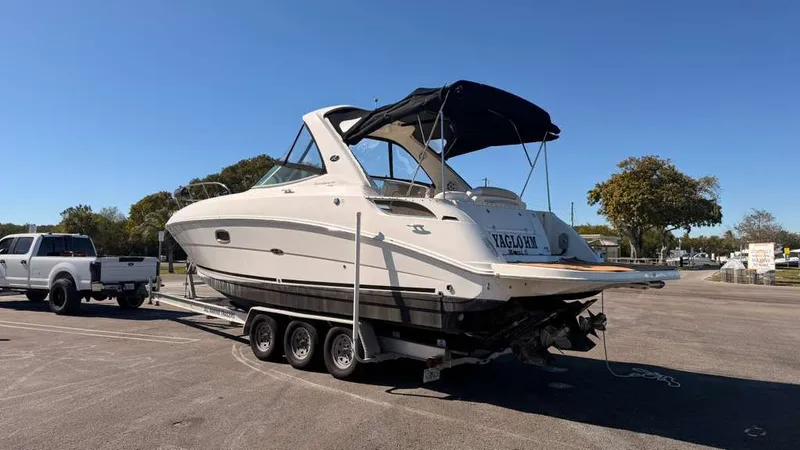 Slide: The Image of 2010 Sea Ray Sundancer 310 on trailer, ready for transport. - 11