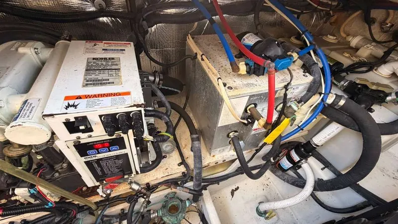 Slide: The Image of Engine compartment of 2010 Sea Ray Sundancer 310. - 27