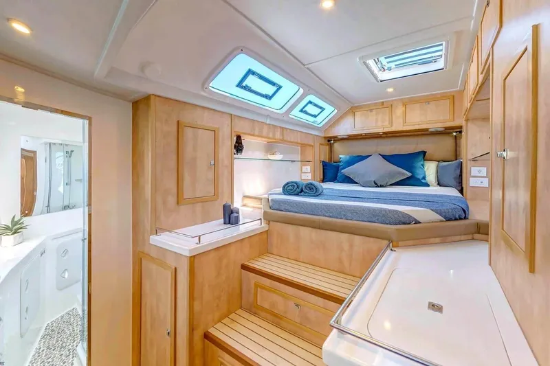 Slide: The Image of Luxurious 2021 Royal Cape Catamarans Majestic cabin with skylights and modern amenities. - 24