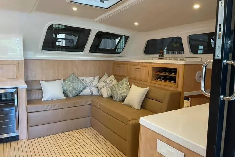 Slide: The Image of Luxurious 2021 Royal Cape Catamarans Majestic interior with cozy seating and elegant decor. - 34