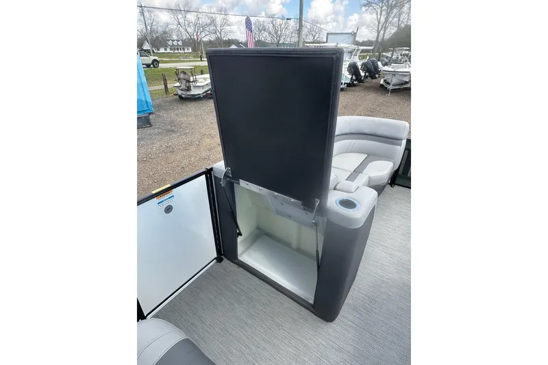 Slide: The Image of Luxurious seating on 2026 Godfrey Monaco Sun Deck 235 SDC boat, featuring modern design and comfort. - 26