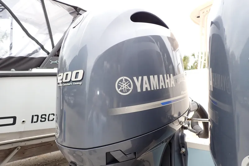 Slide: The Image of Yamaha 200 outboard motor on 2016 Grady-White Freedom 275 boat. - 102