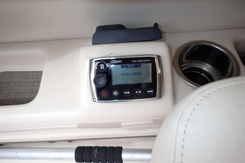 Slide: The Image of Fusion MS-NRX200i stereo system on 2016 Grady-White Freedom 275 boat console. - 31
