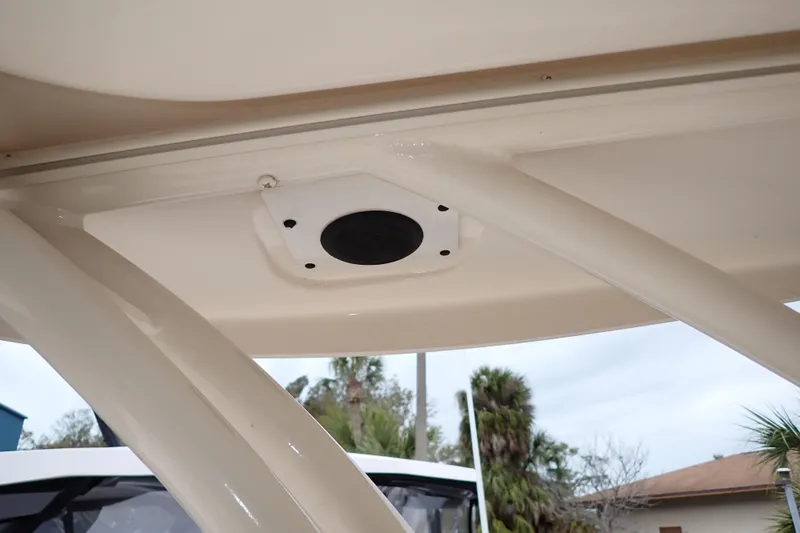 Slide: The Image of 2016 Grady-White Freedom 275 boat interior ceiling with speaker detail. - 91
