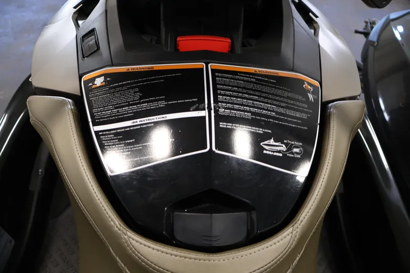 Slide: The Image of 2017 Sea-Doo GTX Limited S 260 dashboard with safety instructions and controls. - 16