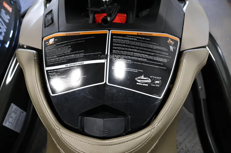 Slide: The Image of 2017 Sea-Doo GTX Limited S 260 dashboard with safety instructions and controls. - 29