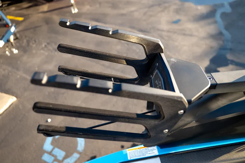 Slide: The Image of Wakeboard rack on 2023 Yamaha Boats 222XD, close-up view. - 18