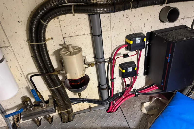 Slide: The Image of Engine room wiring and components of a 1982 Tung Hwa Seahorse boat. - 26