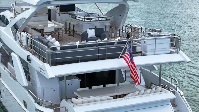Slide: The Image of Luxurious 2017 Azimut 95 Raised Pilothouse yacht with spacious deck and elegant seating. - 17