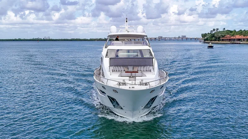 Slide: The Image of Azimut 95 Raised Pilothouse yacht cruising on open water, 2017 model. - 30