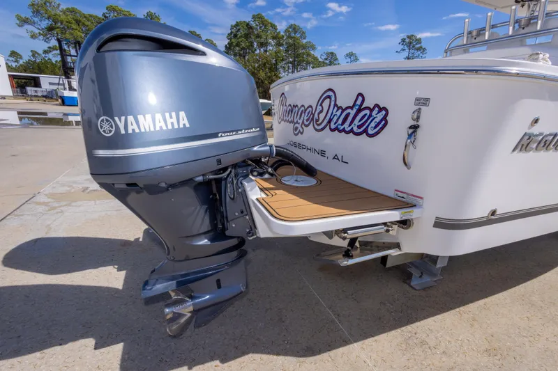 Slide: The Image of 2018 Regulator 31 boat with Yamaha outboard motor, docked in Josephine, AL. - 23
