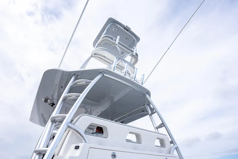 Slide: The Image of High-angle view of 2026 SeaVee 420Z boat tower against cloudy sky. - 9