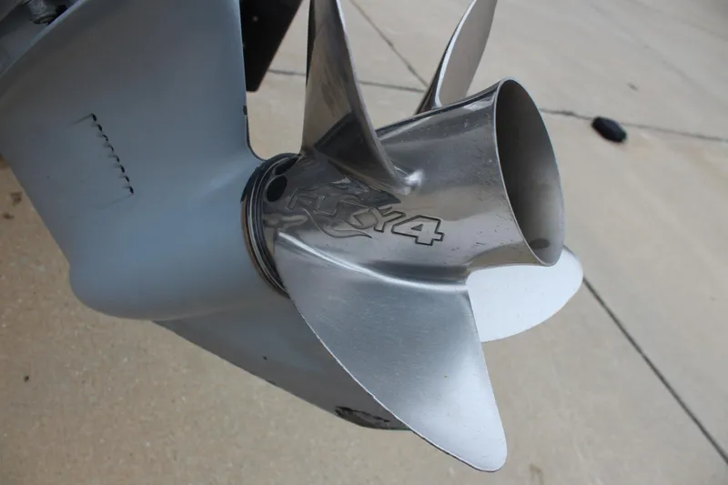 Slide: The Image of Propeller of 2021 Caymas CX 18 SS boat, featuring stainless steel blades. - 27