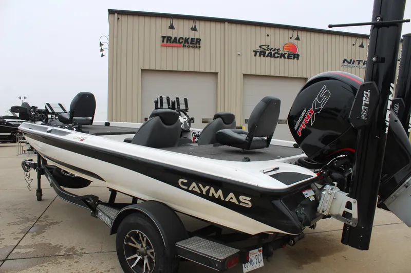 Slide: The Image of 2021 Caymas CX 18 SS boat with Mercury engine at dealership. - 5