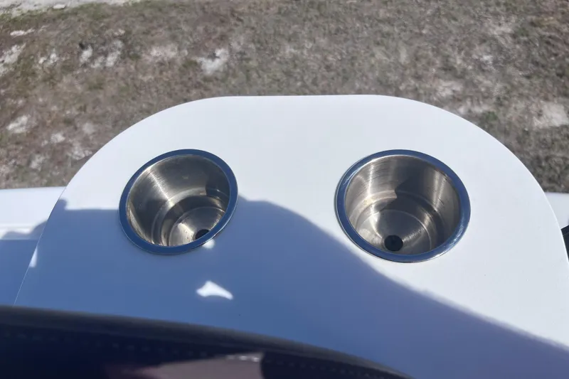 Slide: The Image of Stainless steel cup holders on 2016 Crevalle 26 Bay boat deck. - 24