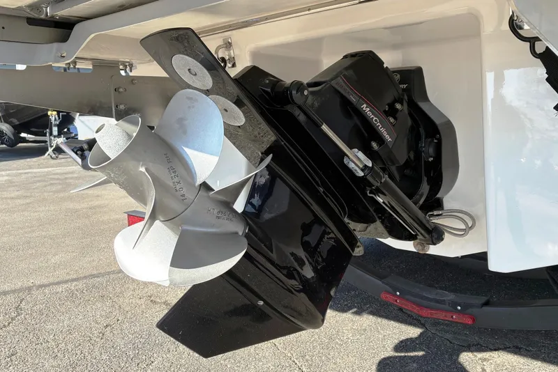 Slide: The Image of 2025 Chaparral 267 SSX boat propeller and engine detail. - 4