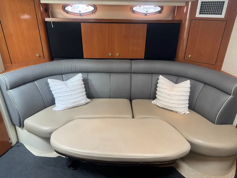 Slide: The Image of Interior of 1998 Cruisers Yachts 3870 Espirit with gray sofa. - 29