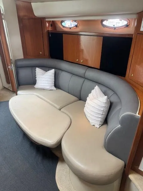 Slide: The Image of 1998 Cruisers Yachts 3870 Espirit interior with gray sofa. - 32