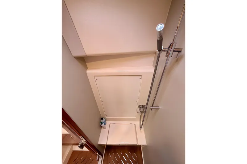 Slide: The Image of Shower area in 2016 Moody Decksaloon 54 yacht, featuring sleek design and modern fixtures. - 118