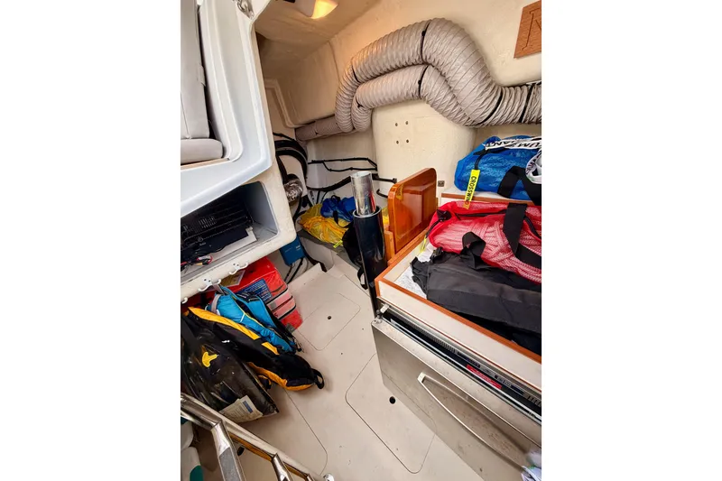 Slide: The Image of Interior of 2016 Moody Decksaloon 54 yacht with storage and equipment. - 49