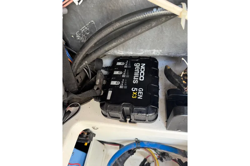 Slide: The Image of NOCO Genius 5x3 battery charger in 2019 Blackfin 242 CC boat. - 50