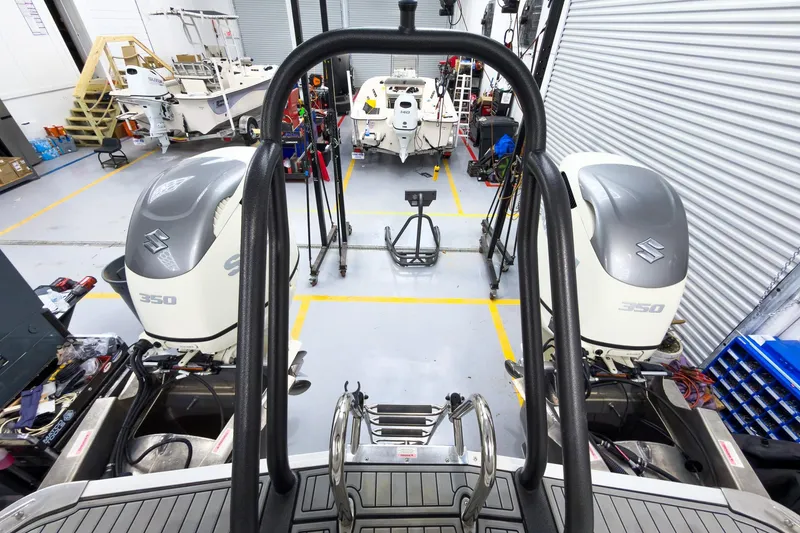 Slide: The Image of 2020 Crest Continental 270 NX-L Twin with Suzuki 350 engines in a workshop setting. - 40