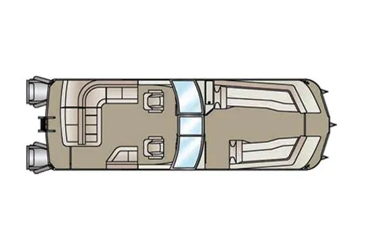 Slide: The Image of Manufacturer Provided Image: Top view of 2020 Crest Continental 270 NX-L Twin pontoon boat layout. - 48