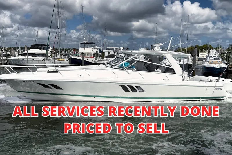 The Image of 2018 Intrepid 475 Sport Yacht in marina, services completed, low hours. - 0