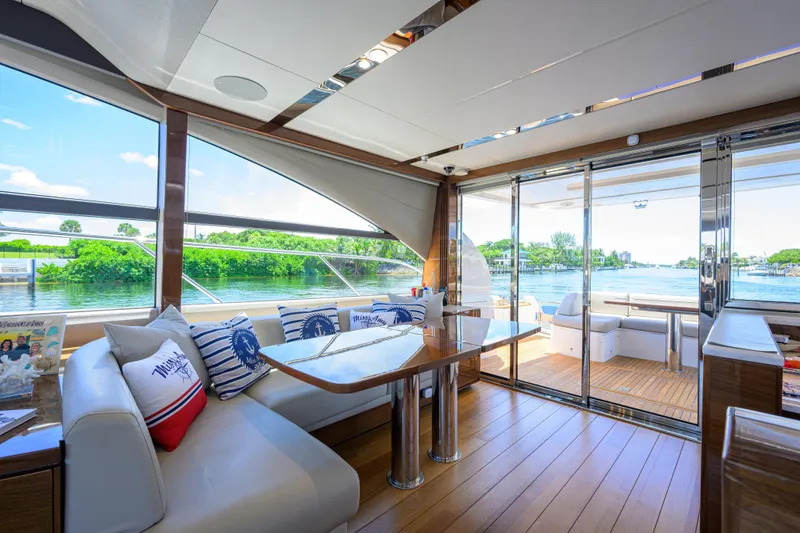 Slide: The Image of Luxurious interior of 2020 Princess F70 yacht with scenic water views. - 31