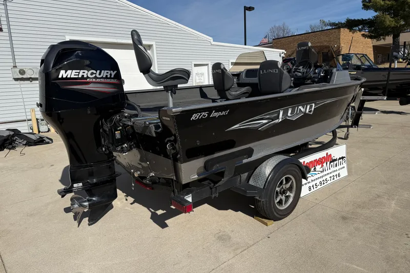 Slide: The Image of 2014 Lund 1875 Impact SS boat with Mercury FourStroke engine on trailer. - 7