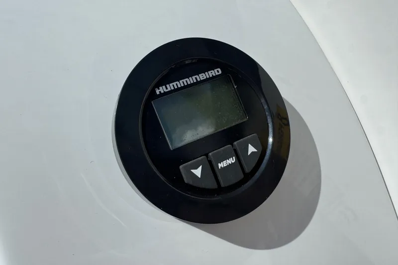 Slide: The Image of Close-up of a Humminbird display on a 2024 Tahoe 185 S boat. - 42