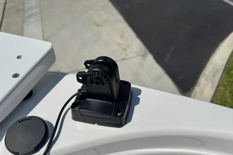 Slide: The Image of Close-up of a 2024 Tahoe 185 S boat component on a sunny day. - 55