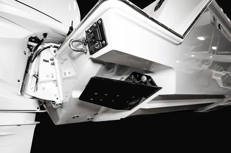 Slide: The Image of Manufacturer Provided Image: 2026 Contender 32 ST boat transom detail, showcasing sleek design and advanced engineering. - 7