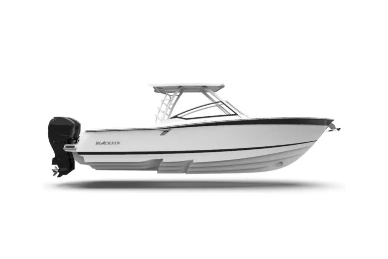 Slide: The Image of 2024 Blackfin 302 DC boat interior with luxurious seating and modern design. - 14
