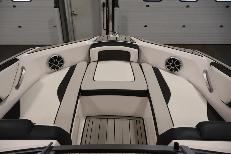 Slide: The Image of 2020 Yamaha Boats 195S interior with sleek seating and modern design. - 11
