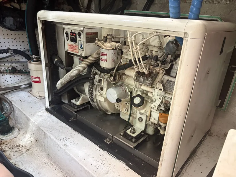 Slide: The Image of Generator in the engine room of a 1983 Wilbur 38 Flybridge. - 31