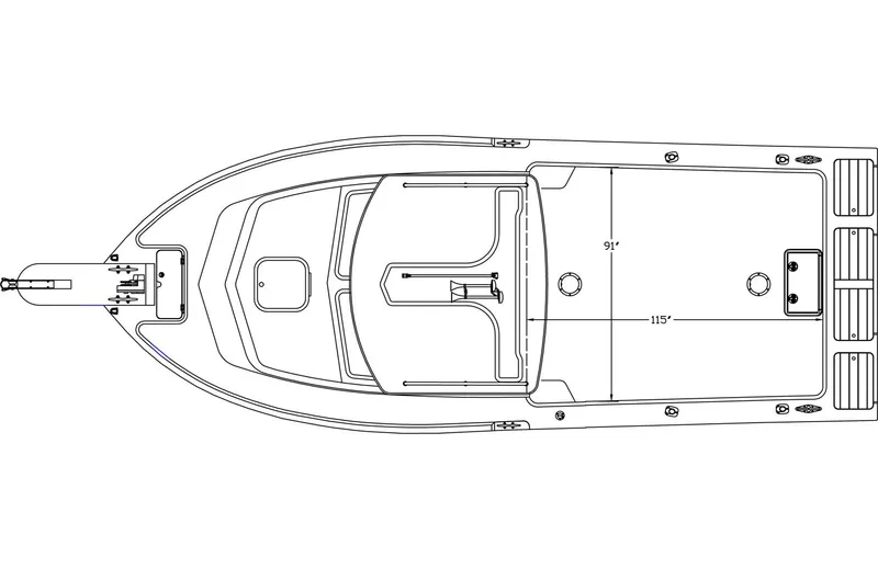 Slide: The Image of Manufacturer Provided Image: Top view schematic of 2015 Parker 2320 SL Sport Cabin boat layout. - 21