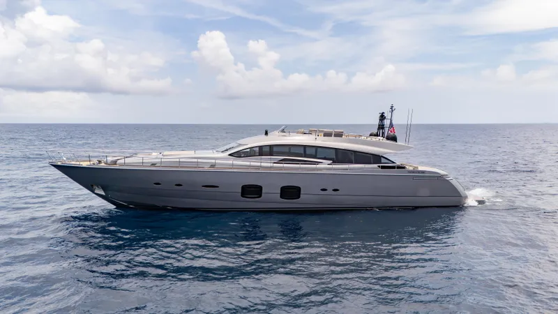 Slide: The Image of Luxury Pershing 108 yacht cruising on open sea, 2021 model. - 14